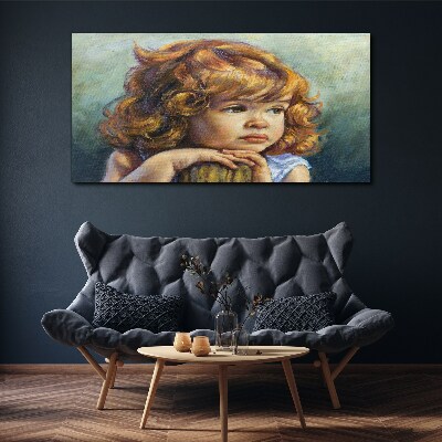 Tablou canvas O fată grijulie, cu părul roșu