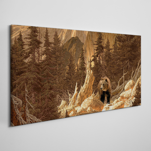 Tablou canvas Grizzly într-un peisaj montan