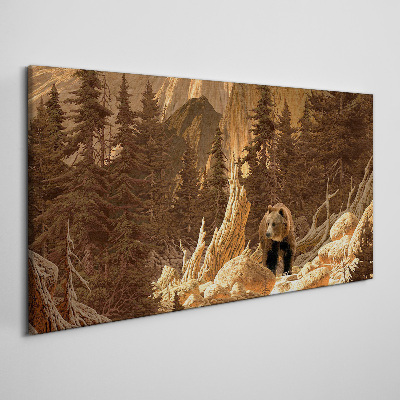 Tablou canvas Grizzly într-un peisaj montan