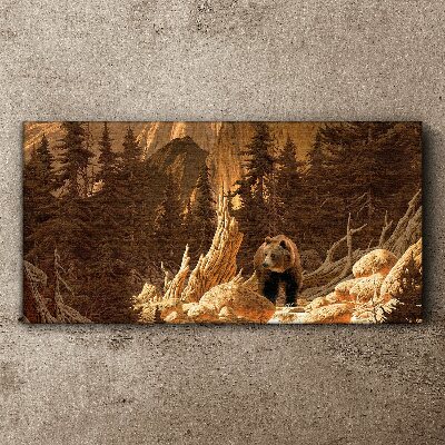 Tablou canvas Grizzly într-un peisaj montan