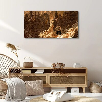 Tablou canvas Grizzly într-un peisaj montan