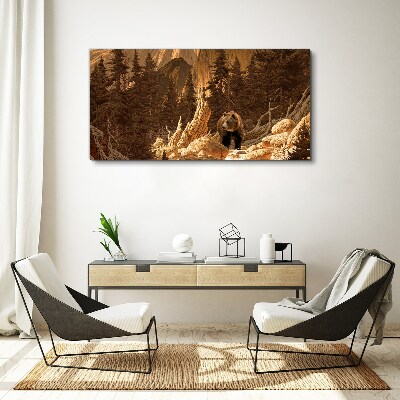 Tablou canvas Grizzly într-un peisaj montan