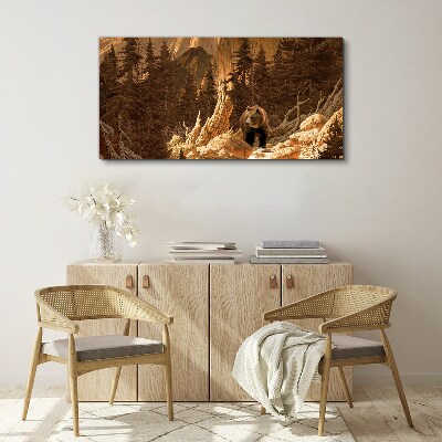 Tablou canvas Grizzly într-un peisaj montan