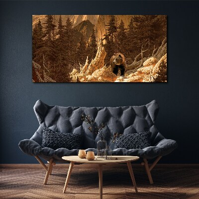 Tablou canvas Grizzly într-un peisaj montan