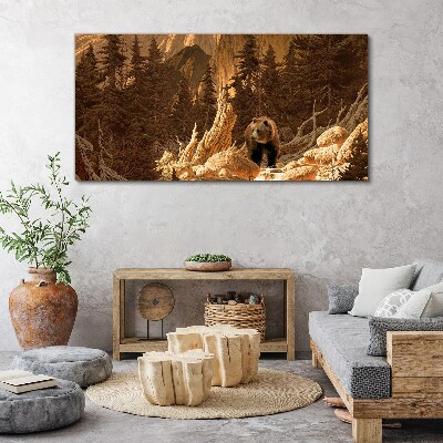 Tablou canvas Grizzly într-un peisaj montan