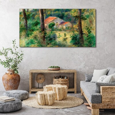Tablou canvas Peisaj verde cu case