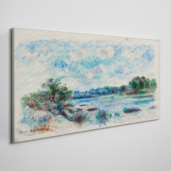 Tablou canvas Un peisaj liniștit lângă râu