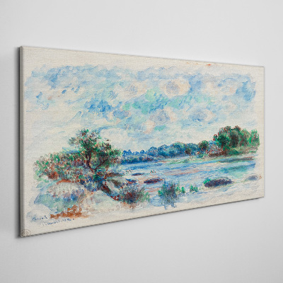 Tablou canvas Un peisaj liniștit lângă râu