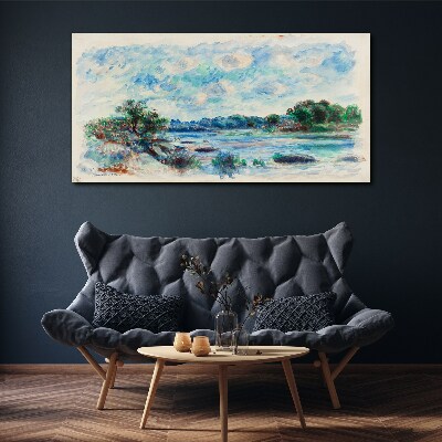 Tablou canvas Un peisaj liniștit lângă râu