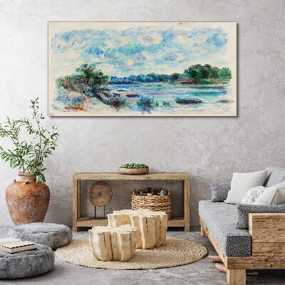 Tablou canvas Un peisaj liniștit lângă râu