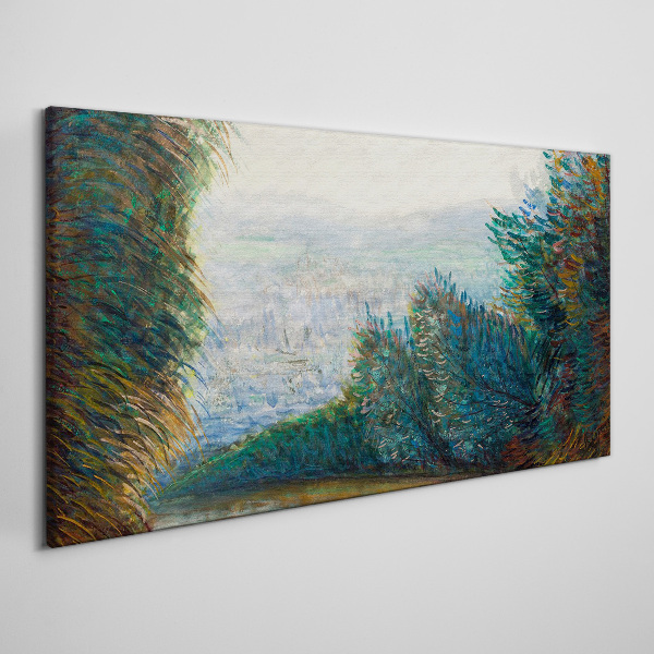 Tablou canvas Peisaj verde cu ceață