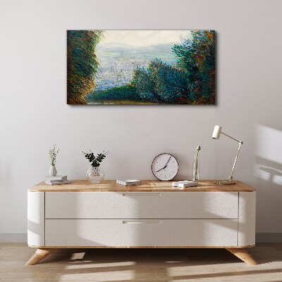 Tablou canvas Peisaj verde cu ceață