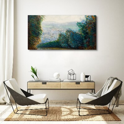 Tablou canvas Peisaj verde cu ceață