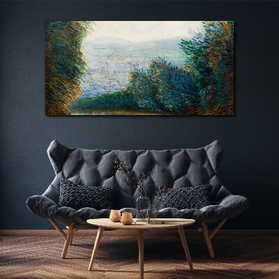 Tablou canvas Peisaj verde cu ceață