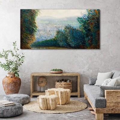 Tablou canvas Peisaj verde cu ceață