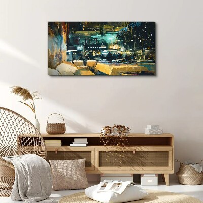Tablou canvas Atmosfera de noapte in cafenea