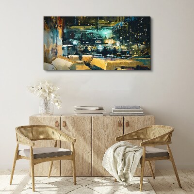 Tablou canvas Atmosfera de noapte in cafenea