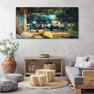 Tablou canvas Atmosfera de noapte in cafenea