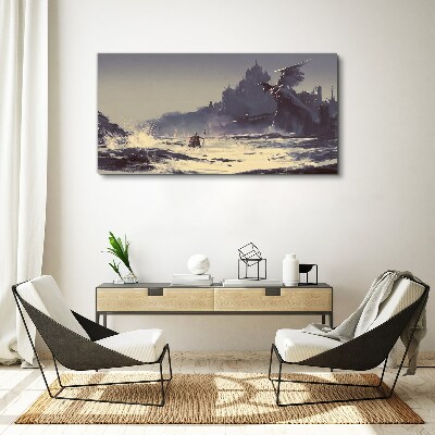 Tablou canvas Un pământ mistic printre valuri