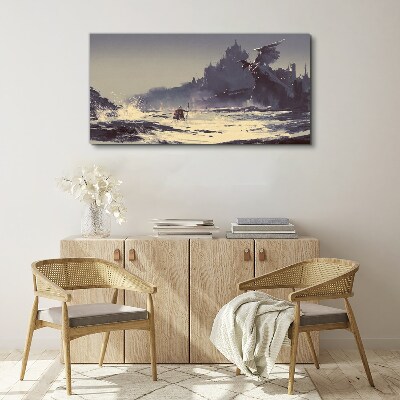 Tablou canvas Un pământ mistic printre valuri