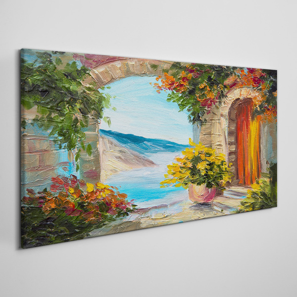 Tablou canvas Peisaj de litoral cu flori