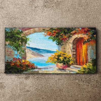 Tablou canvas Peisaj de litoral cu flori