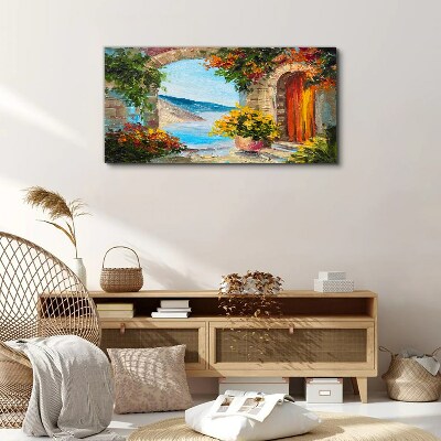 Tablou canvas Peisaj de litoral cu flori