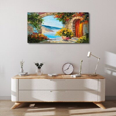 Tablou canvas Peisaj de litoral cu flori