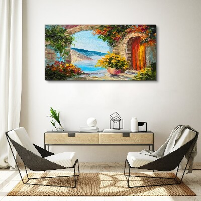 Tablou canvas Peisaj de litoral cu flori