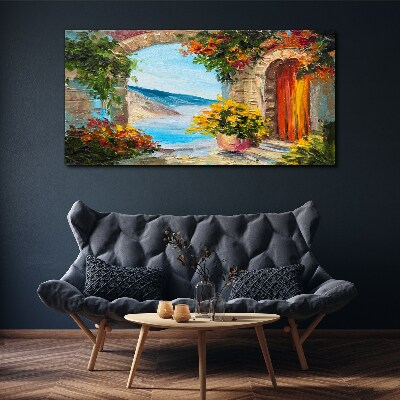 Tablou canvas Peisaj de litoral cu flori