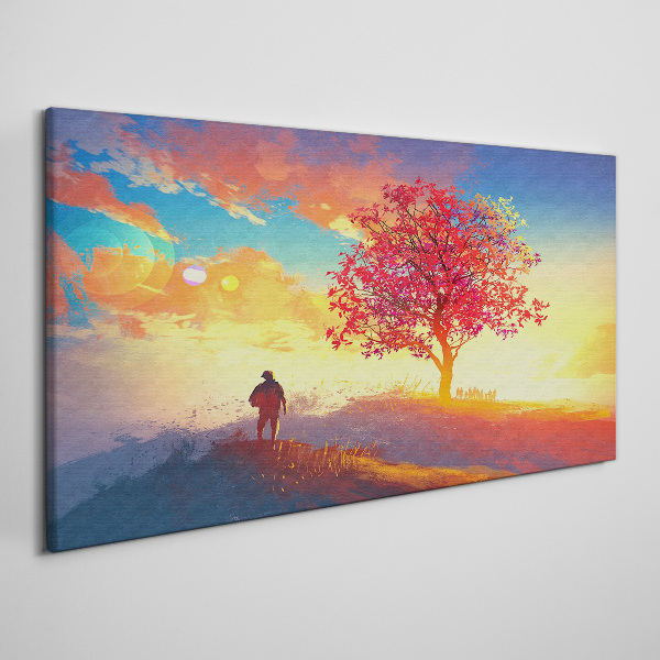 Tablou canvas O plimbare într-un peisaj colorat