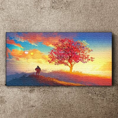 Tablou canvas O plimbare într-un peisaj colorat