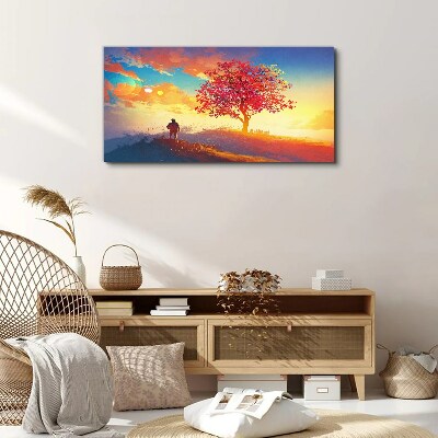 Tablou canvas O plimbare într-un peisaj colorat