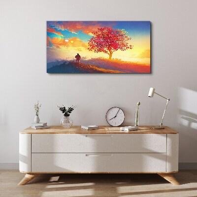 Tablou canvas O plimbare într-un peisaj colorat