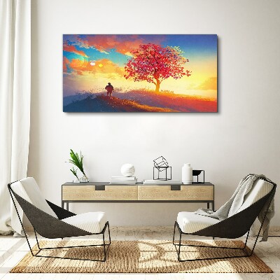 Tablou canvas O plimbare într-un peisaj colorat