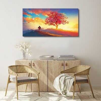 Tablou canvas O plimbare într-un peisaj colorat