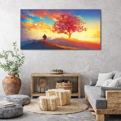 Tablou canvas O plimbare într-un peisaj colorat