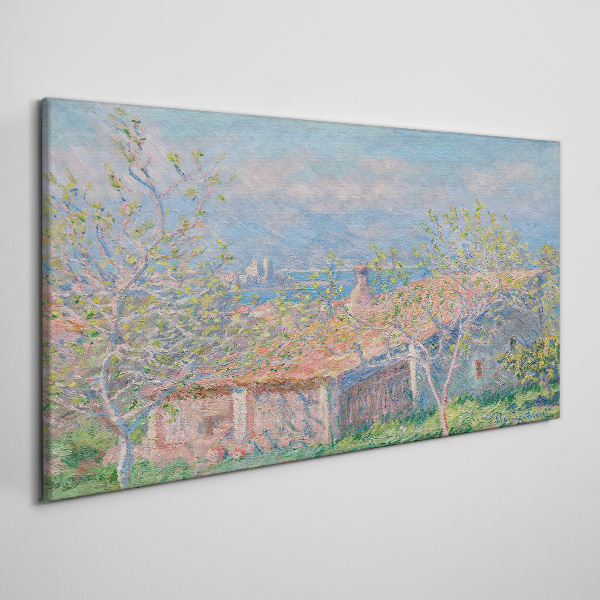 Tablou canvas Un peisaj liniștit cu o casă și copaci