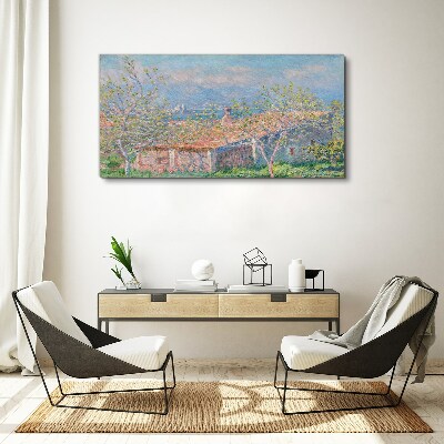 Tablou canvas Un peisaj liniștit cu o casă și copaci