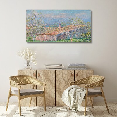 Tablou canvas Un peisaj liniștit cu o casă și copaci
