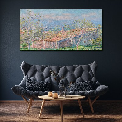 Tablou canvas Un peisaj liniștit cu o casă și copaci