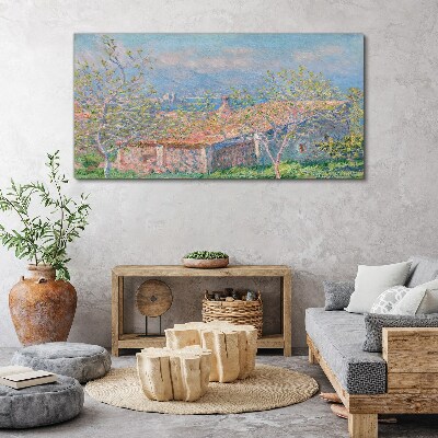 Tablou canvas Un peisaj liniștit cu o casă și copaci