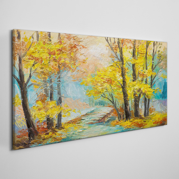 Tablou canvas Toamna de aur pe un rau linistit