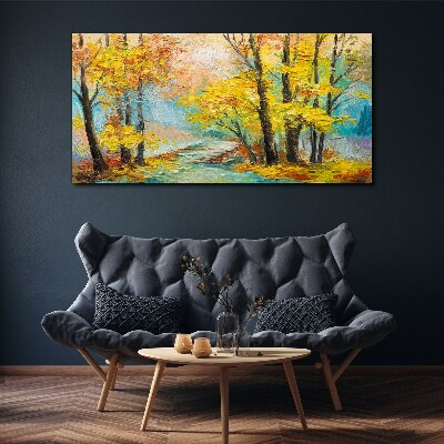 Tablou canvas Toamna de aur pe un rau linistit