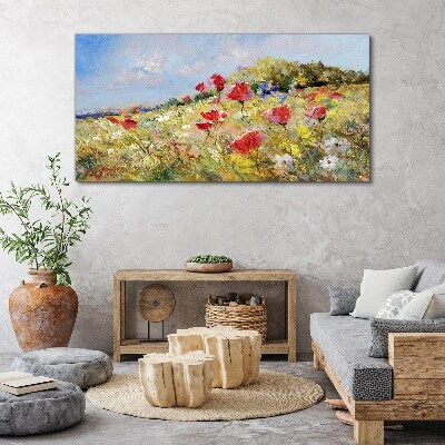 Tablou pe panza Peisaj abstract cu flori