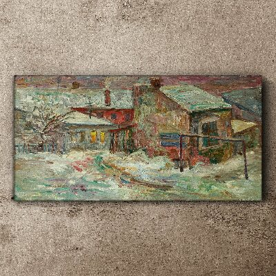 Tablou canvas Satul de Zăpadă de Iarnă