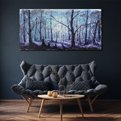 Tablou canvas pădure de zăpadă de iarnă