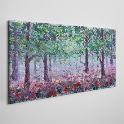 Tablou canvas Pădurea de flori dimineața