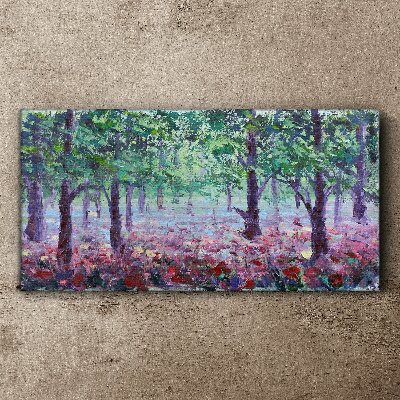 Tablou canvas Pădurea de flori dimineața