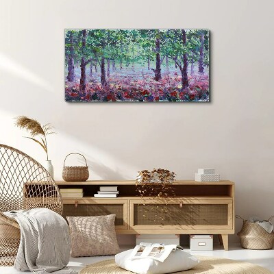 Tablou canvas Pădurea de flori dimineața